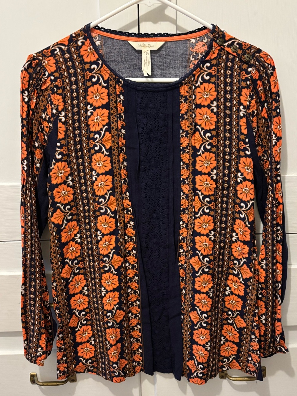 Matilda Jane Navy and Orange Floral Knit Tunic